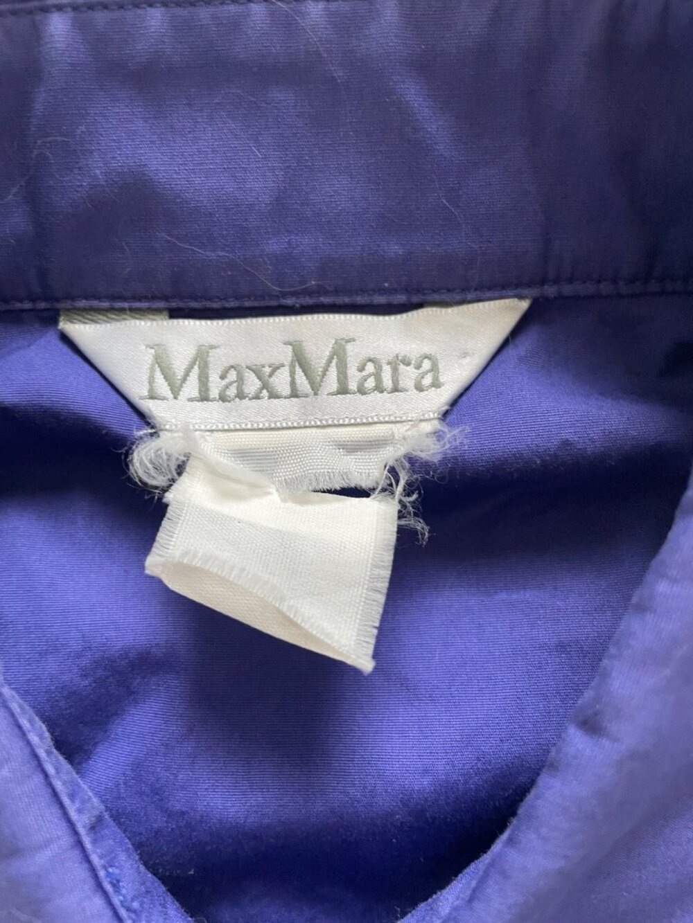 MAX MARA Indigo Purple Sleeveless Cotton Sheath Shirt Dress Women’s Size XS - Picture 10 of 10